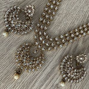 Indian 3 Piece Set - Long Necklace and Earrings